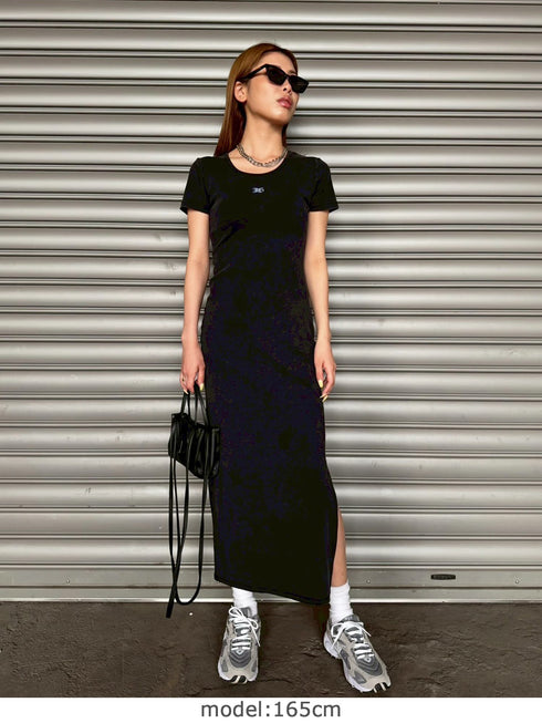 加工タイトロングワンピース